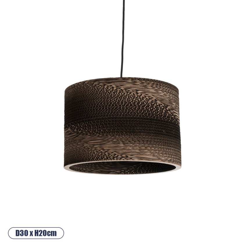 SANTORINI Boho Κρεμαστό Φωτιστικό Καπέλο Μονόφωτο 1 x E27 IP20 3D Καφέ Χαρτί - Μ30 x Π30 x Y20cm SANTORINI Boho Κρεμαστό Φωτιστικό Καπέλο Μονόφωτο 1 x E27 IP20 3D Καφέ Χαρτί - Μ30 x Π30 x Y20cm