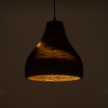 SANTORINI  Boho Κρεμαστό Φωτιστικό Καμπάνα Μονόφωτο 1 x E27 IP20 3D Καφέ Χαρτί - Μ30 x Π30 x Y30cm