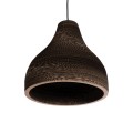 SANTORINI  Boho Κρεμαστό Φωτιστικό Καμπάνα Μονόφωτο 1 x E27 IP20 3D Καφέ Χαρτί - Μ30 x Π30 x Y30cm