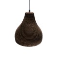 SANTORINI  Boho Κρεμαστό Φωτιστικό Καμπάνα Μονόφωτο 1 x E27 IP20 3D Καφέ Χαρτί - Μ30 x Π30 x Y30cm