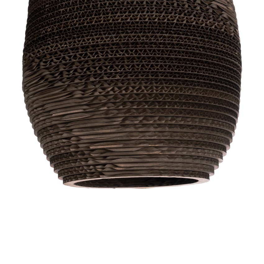 SANTORINI  Boho Κρεμαστό Φωτιστικό Καμπάνα Μονόφωτο 1 x E27 IP20 3D Καφέ Χαρτί - Μ21 x Π21 x Y43cm
