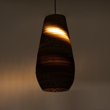 SANTORINI  Boho Κρεμαστό Φωτιστικό Καμπάνα Μονόφωτο 1 x E27 IP20 3D Καφέ Χαρτί - Μ21 x Π21 x Y43cm