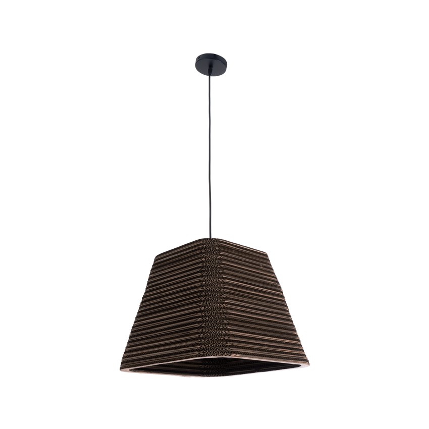 SANTORINI  Boho Κρεμαστό Φωτιστικό Καμπάνα Μονόφωτο 1 x E27 IP20 3D Καφέ Χαρτί - Μ38 x Π38 x Υ30cm