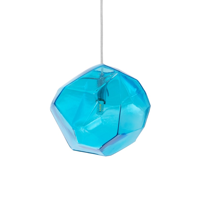 RINA  Μοντέρνο Κρεμαστό Φωτιστικό Μπάλα Μονόφωτο 1 x G9 IP20 Γαλάζιο Γυαλί - Μ20 x Π20 x Υ20cm