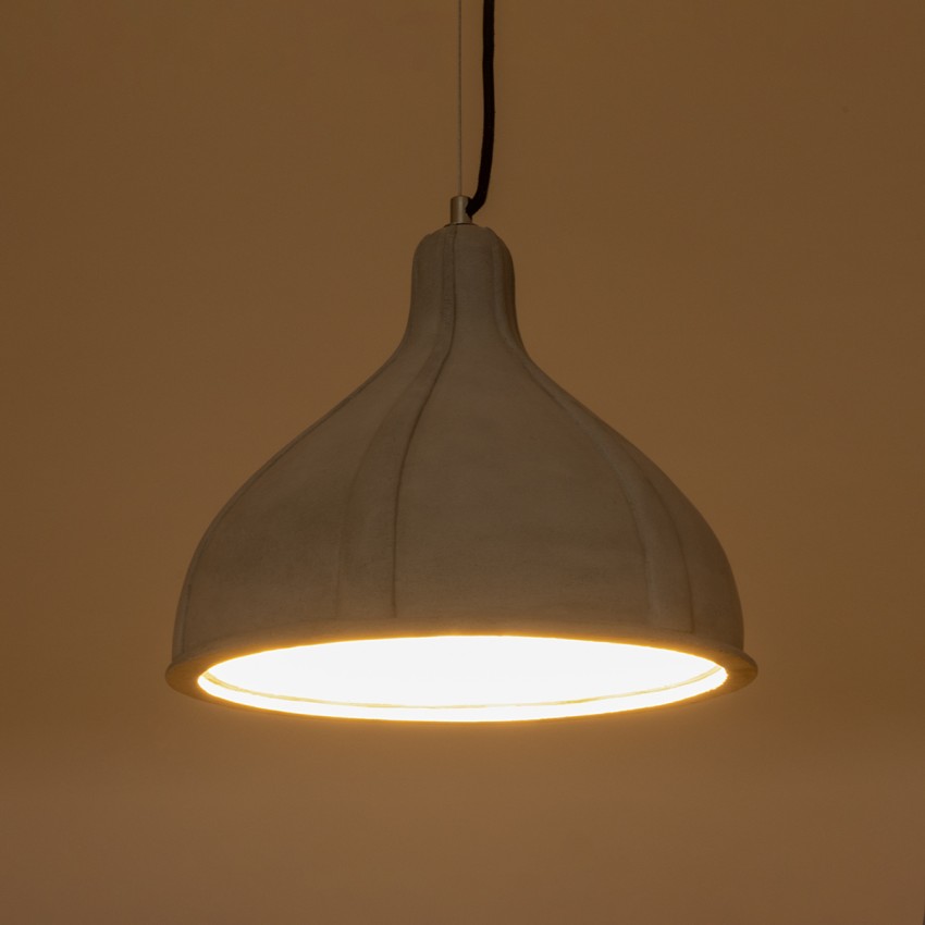 TRIBECA  Μοντέρνο Κρεμαστό Φωτιστικό Καμπάνα Μονόφωτο 1 x E27 IP20 Γκρι Τσιμέντο - Μ30 x Π30 x Υ27cm