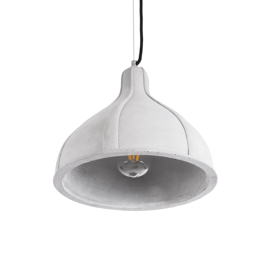 TRIBECA  Μοντέρνο Κρεμαστό Φωτιστικό Καμπάνα Μονόφωτο 1 x E27 IP20 Γκρι Τσιμέντο - Μ30 x Π30 x Υ27cm