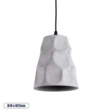 TRIBECA  Μοντέρνο Κρεμαστό Φωτιστικό Καμπάνα Μονόφωτο 1 x E27 IP20 Γκρι Τσιμέντο - Μ18 x Π18 x Υ23cm