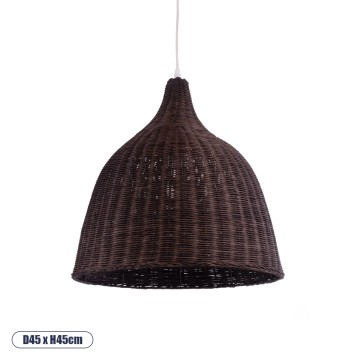 BAHAMAS  Boho Κρεμαστό Φωτιστικό Καμπάνα Μονόφωτο 1 x E27 IP20 Καφέ Ξύλο - Μ45 x Π45 x Υ45cm BAHAMAS  Boho Κρεμαστό Φωτιστικό Καμπάνα Μονόφωτο 1 x E27 IP20 Καφέ Ξύλο - Μ45 x Π45 x Υ45cm