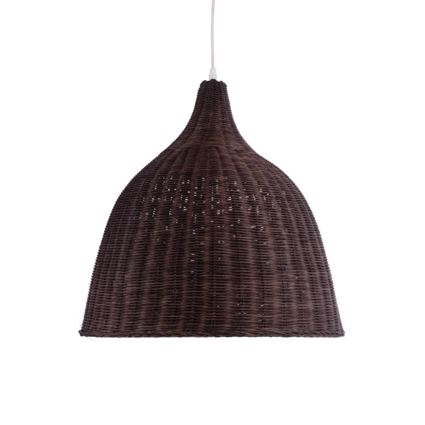 BAHAMAS  Boho Κρεμαστό Φωτιστικό Καμπάνα Μονόφωτο 1 x E27 IP20 Καφέ Ξύλο - Μ45 x Π45 x Υ45cm