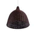 BAHAMAS  Boho Κρεμαστό Φωτιστικό Καμπάνα Μονόφωτο 1 x E27 IP20 Καφέ Ξύλο - Μ45 x Π45 x Υ45cm