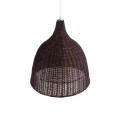BAHAMAS  Boho Κρεμαστό Φωτιστικό Καμπάνα Μονόφωτο 1 x E27 IP20 Καφέ Ξύλο - Μ45 x Π45 x Υ45cm