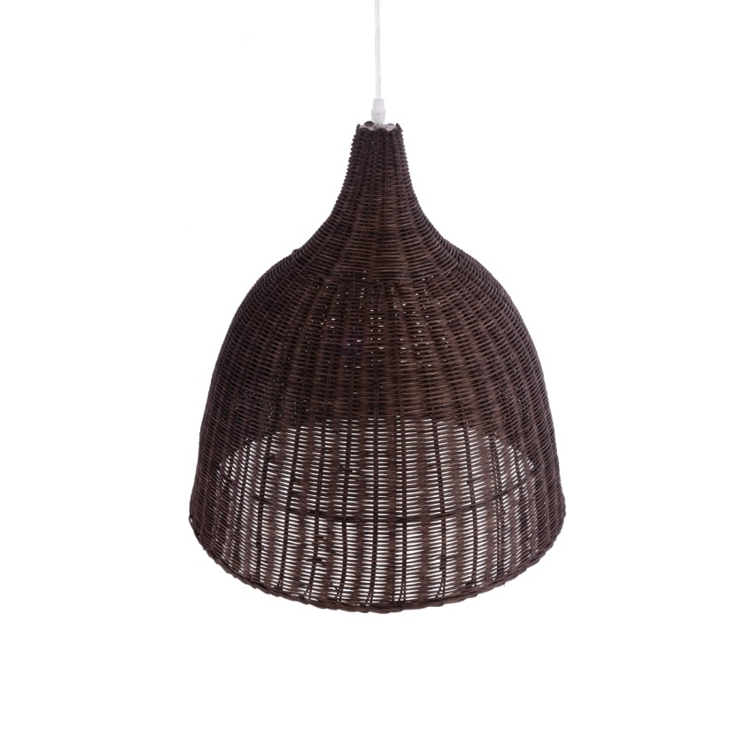 BAHAMAS  Boho Κρεμαστό Φωτιστικό Καμπάνα Μονόφωτο 1 x E27 IP20 Καφέ Ξύλο - Μ45 x Π45 x Υ45cm