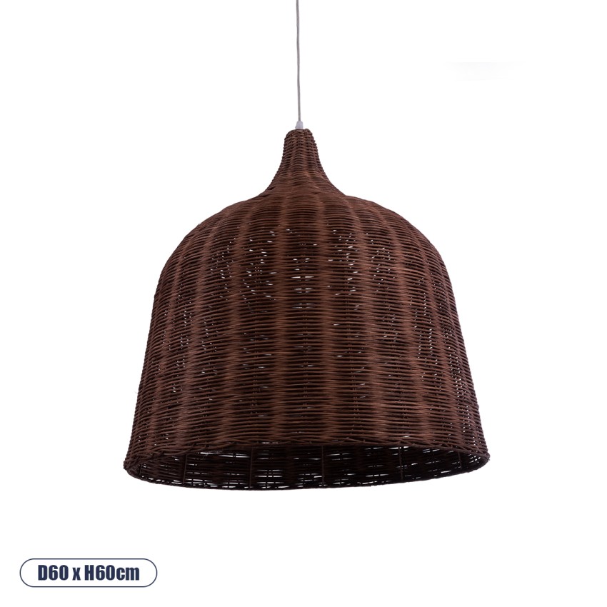 BAHAMAS  Boho Κρεμαστό Φωτιστικό Καμπάνα Μονόφωτο 1 x E27 IP20 Καφέ Ξύλο - Μ60 x Π60 x Υ60cm BAHAMAS  Boho Κρεμαστό Φωτιστικό Καμπάνα Μονόφωτο 1 x E27 IP20 Καφέ Ξύλο - Μ60 x Π60 x Υ60cm
