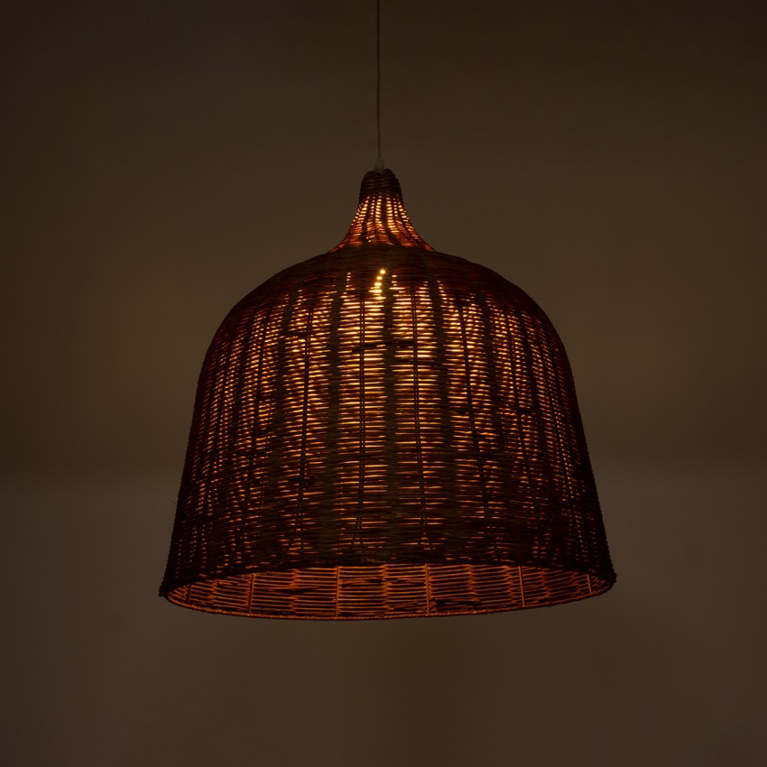 BAHAMAS  Boho Κρεμαστό Φωτιστικό Καμπάνα Μονόφωτο 1 x E27 IP20 Καφέ Ξύλο - Μ60 x Π60 x Υ60cm BAHAMAS  Boho Κρεμαστό Φωτιστικό Καμπάνα Μονόφωτο 1 x E27 IP20 Καφέ Ξύλο - Μ60 x Π60 x Υ60cm