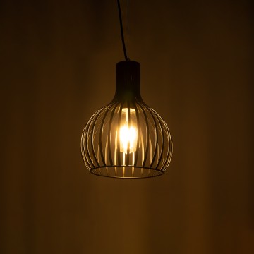 GLOBOSTAR® SCANDI  Vintage Κρεμαστό Φωτιστικό Οροφής με Ντουί 1 x E27 AC 220-240V IP20 - Μαύρο - Μ23 x Π23 x Υ30cm