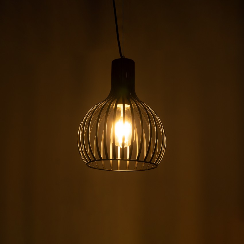 GLOBOSTAR® SCANDI  Vintage Κρεμαστό Φωτιστικό Οροφής με Ντουί 1 x E27 AC 220-240V IP20 - Μαύρο - Μ23 x Π23 x Υ30cm