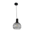 GLOBOSTAR® SCANDI  Vintage Κρεμαστό Φωτιστικό Οροφής με Ντουί 1 x E27 AC 220-240V IP20 - Μαύρο - Μ23 x Π23 x Υ30cm