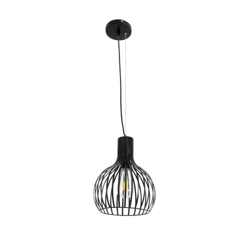 GLOBOSTAR® SCANDI  Vintage Κρεμαστό Φωτιστικό Οροφής με Ντουί 1 x E27 AC 220-240V IP20 - Μαύρο - Μ23 x Π23 x Υ30cm
