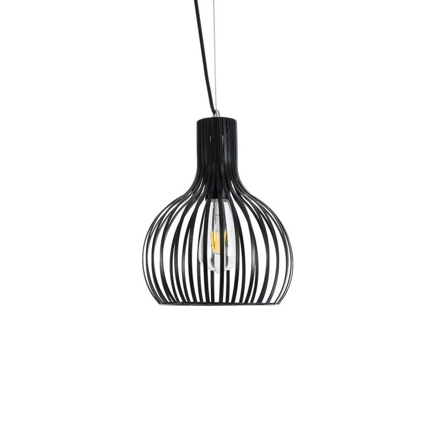GLOBOSTAR® SCANDI  Vintage Κρεμαστό Φωτιστικό Οροφής με Ντουί 1 x E27 AC 220-240V IP20 - Μαύρο - Μ23 x Π23 x Υ30cm