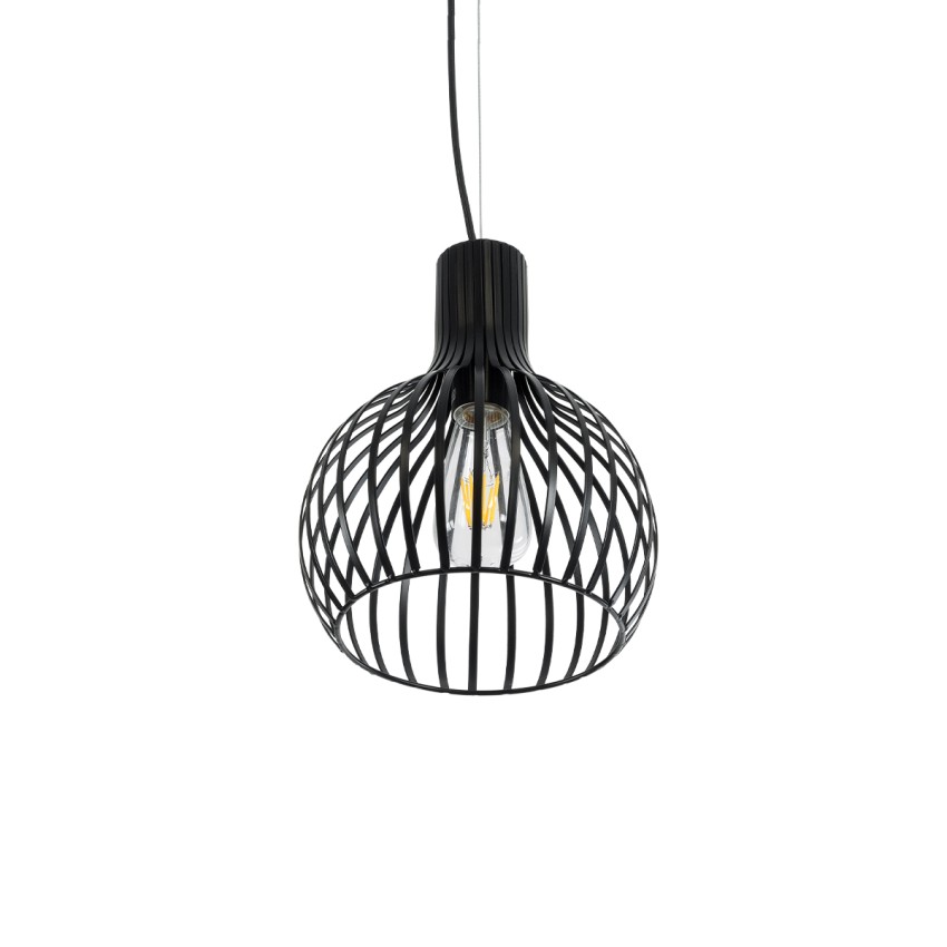 GLOBOSTAR® SCANDI  Vintage Κρεμαστό Φωτιστικό Οροφής με Ντουί 1 x E27 AC 220-240V IP20 - Μαύρο - Μ23 x Π23 x Υ30cm