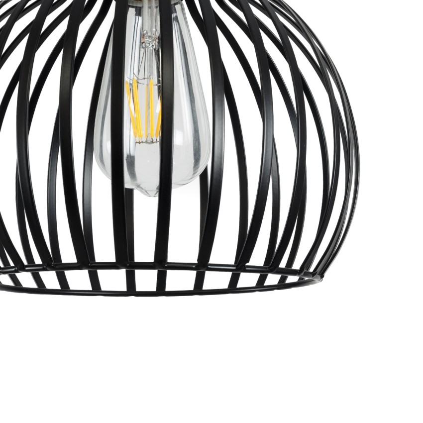GLOBOSTAR® SCANDI  Vintage Κρεμαστό Φωτιστικό Οροφής με Ντουί 1 x E27 AC 220-240V IP20 - Μαύρο - Μ23 x Π23 x Υ30cm