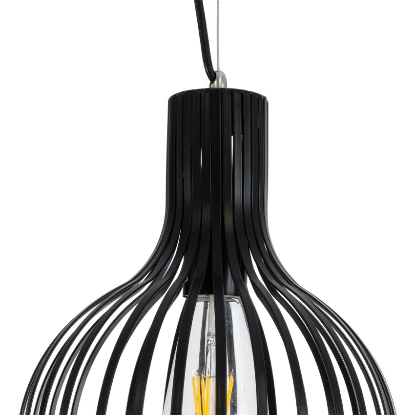 GLOBOSTAR® SCANDI  Vintage Κρεμαστό Φωτιστικό Οροφής με Ντουί 1 x E27 AC 220-240V IP20 - Μαύρο - Μ23 x Π23 x Υ30cm