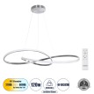 DEXTER  Κρεμαστό Φωτιστικό Οροφής Design LED CCT 120W 13440lm 300° AC 220-240V - Εναλλαγή Φωτισμού μέσω Τηλεχειριστηρίου All In One Ψυχρό 6000k+Φυσικό 4500k+Θερμό 2700k Dimmable Φ103cm - Νίκελ Βούρτσας