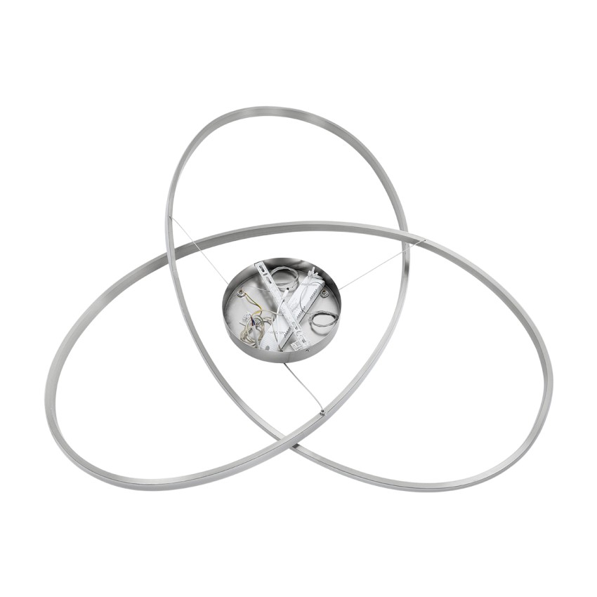 DEXTER  Κρεμαστό Φωτιστικό Οροφής Design LED CCT 120W 13440lm 300° AC 220-240V - Εναλλαγή Φωτισμού μέσω Τηλεχειριστηρίου All In One Ψυχρό 6000k+Φυσικό 4500k+Θερμό 2700k Dimmable Φ103cm - Νίκελ Βούρτσας