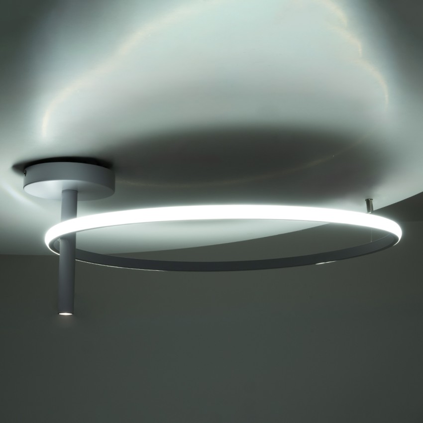 VERONA  Φωτιστικό Οροφής Δαχτυλίδι-Κύκλος LED CCT 36W 4032lm 360° AC 220-240V - Εναλλαγή Φωτισμού μέσω Διακόπτη On/Off All In One Ψυχρό 6000k+Φυσικό 4500k+Θερμό 2700K Φ60 x Υ23cm - Λευκό