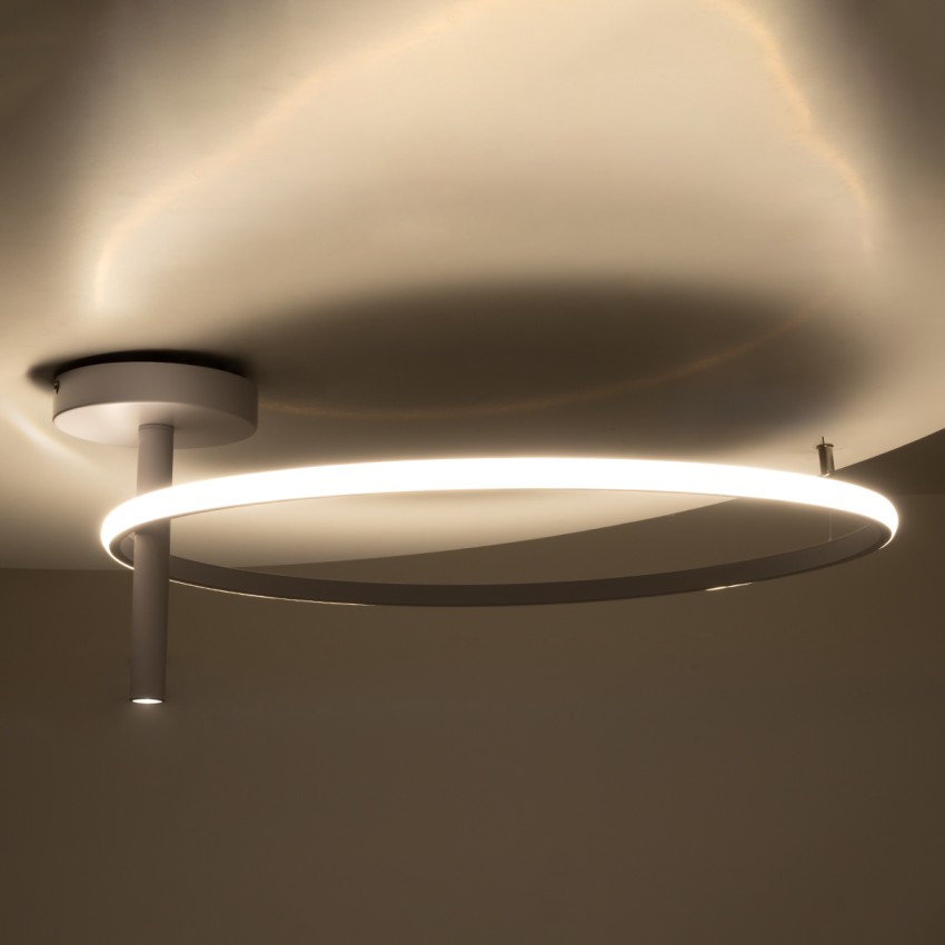VERONA  Φωτιστικό Οροφής Δαχτυλίδι-Κύκλος LED CCT 36W 4032lm 360° AC 220-240V - Εναλλαγή Φωτισμού μέσω Διακόπτη On/Off All In One Ψυχρό 6000k+Φυσικό 4500k+Θερμό 2700K Φ60 x Υ23cm - Λευκό