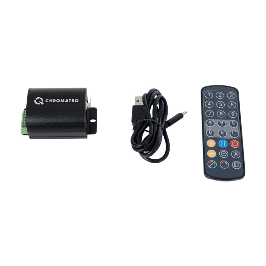 GLOBOSTAR® SKYDANCE-CHROMATEQ  USB-C σε DMX512 Interface 128 Κανάλια XLR3 DC 5V IP40 - Ασύρματο Χειριστήριο IR - Μ7.8 x Π5 x Υ3.8cm