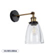 GLOBOSTAR® LYDIA  Vintage Φωτιστικό Τοίχου - Απλίκα με Ντουί 1 x E27 AC 220-240V IP20 - Μαύρο & Χρυσό - Μ14 x Π26 x Υ30cm