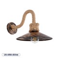 GLOBOSTAR® ROBLY  Vintage Φωτιστικό Τοίχου - Απλίκα με Ντουί 1 x E27 AC 220-240V IP20 - Χάλκινο & Μπεζ - Μ26 x Π36 x Υ22cm