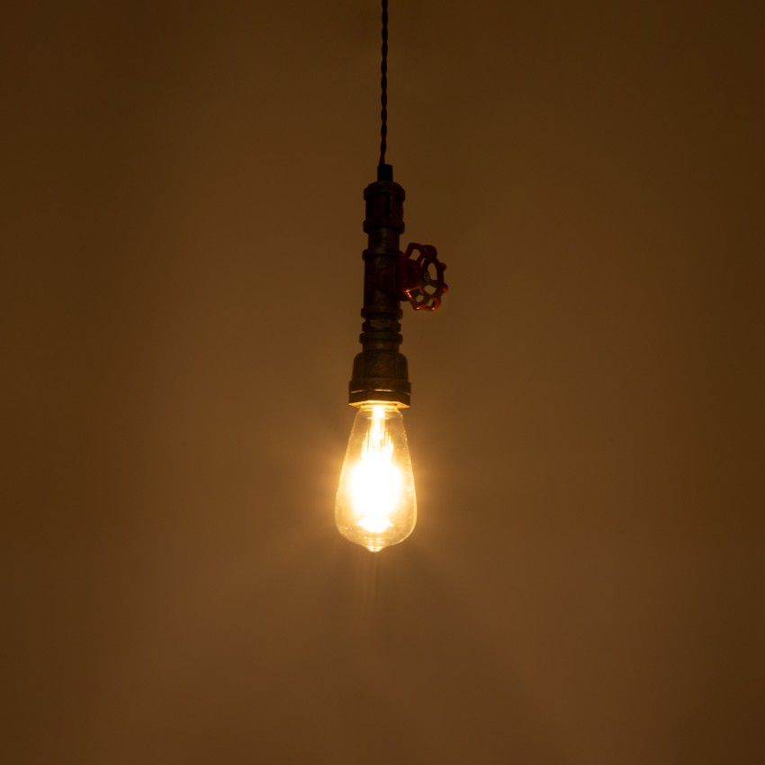 SPIGOT  Vintage Κρεμαστό Φωτιστικό Ανάρτηση Μονόφωτο 1 x E27 IP20 Χάλκινο & Κόκκινο Μεταλλο - Μ5 x Π5 x Y20cm