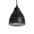 GLOBOSTAR® COOLIE  Μοντέρνο Κρεμαστό Φωτιστικό Οροφής με Ντουί 1 x E27 AC 220-240V IP20 - Μαύρο & Ασημί - Μ12.5 x Π12.5 x Υ11.5cm