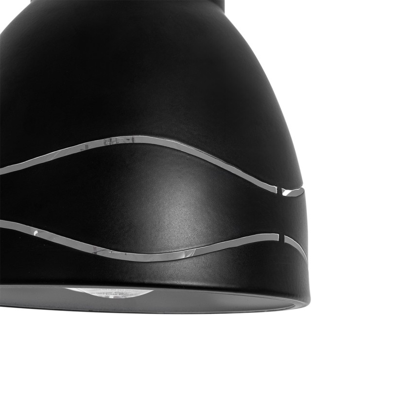 GLOBOSTAR® COOLIE  Μοντέρνο Κρεμαστό Φωτιστικό Οροφής με Ντουί 1 x E27 AC 220-240V IP20 - Μαύρο & Ασημί - Μ12.5 x Π12.5 x Υ11.5cm
