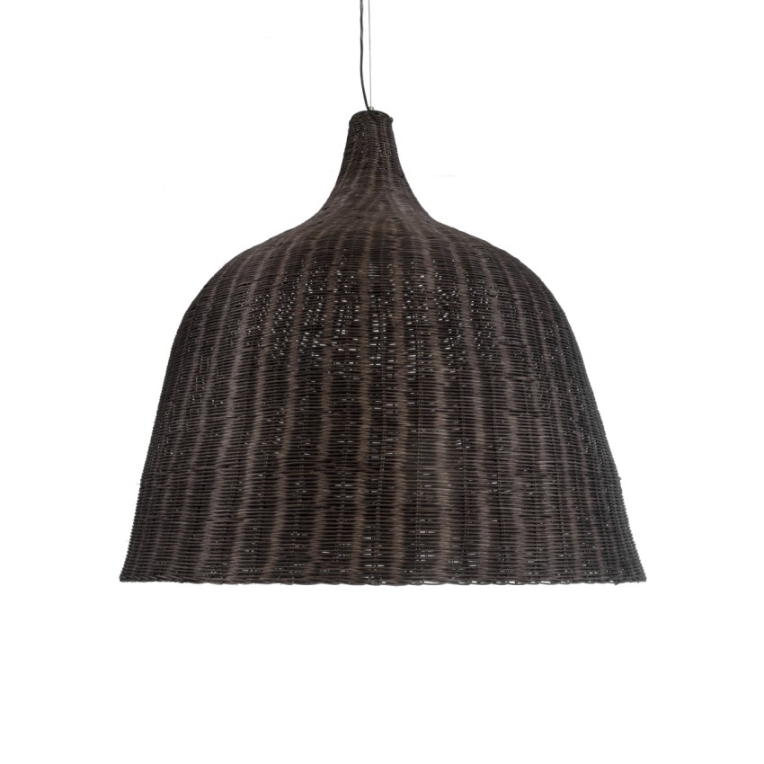 BAHAMAS  Boho Κρεμαστό Φωτιστικό Καμπάνα Μονόφωτο 1 x E27 IP20 Καφέ Ξύλο - Μ90 x Π90 x Y90cm