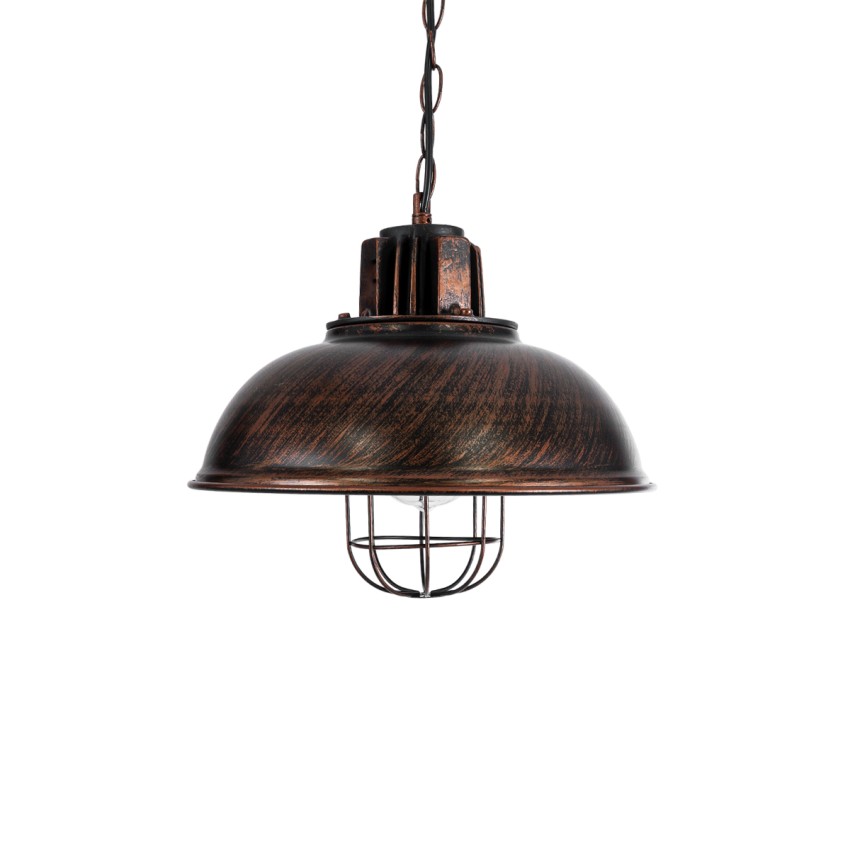 HARROW  Vintage Κρεμαστό Φωτιστικό Kαμπάνα Μονόφωτο 1 x E27 IP20 Χάλκινο Μέταλλο - Μ33 x Π33 x Υ26cm