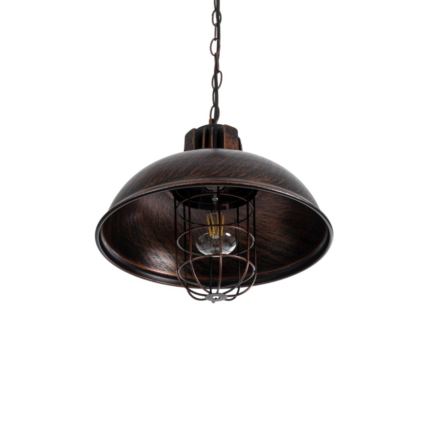 HARROW  Vintage Κρεμαστό Φωτιστικό Kαμπάνα Μονόφωτο 1 x E27 IP20 Χάλκινο Μέταλλο - Μ33 x Π33 x Υ26cm