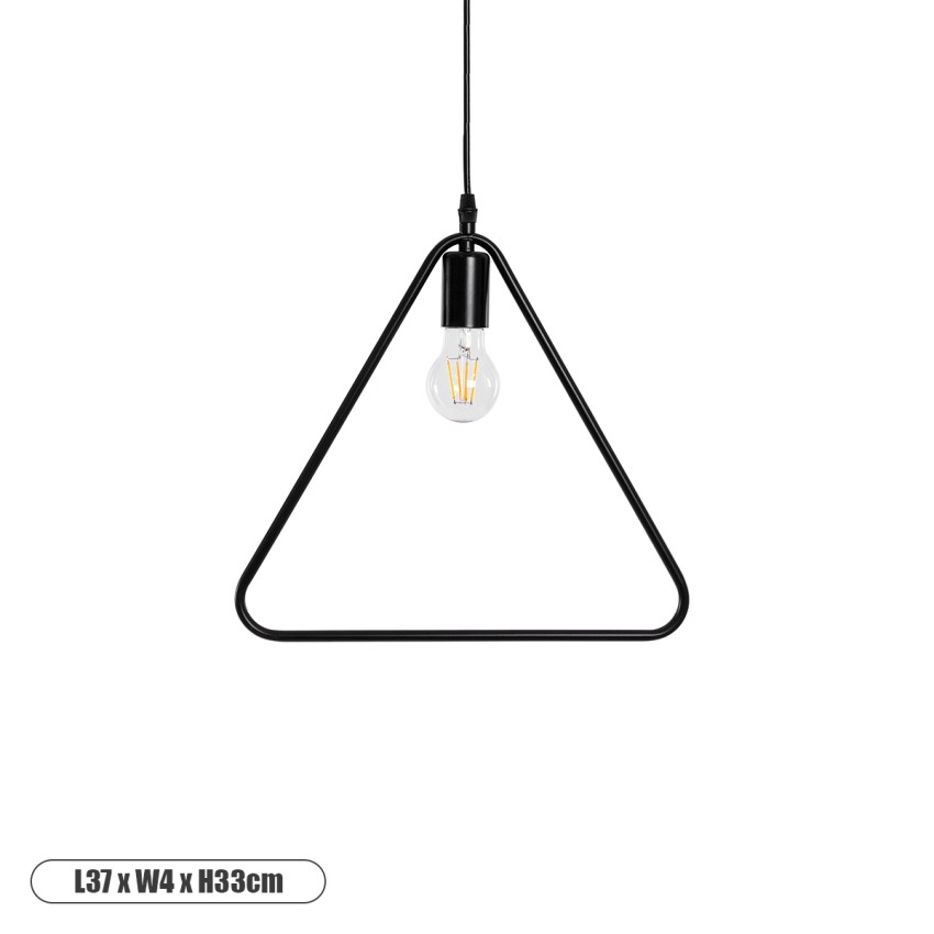 DELTA  Μοντέρνο Κρεμαστό Φωτιστικό Ανάρτηση Μονόφωτο 1 x E27 IP20 Μαύρο Μέταλλο - Μ37 x Π4 x Υ33cm