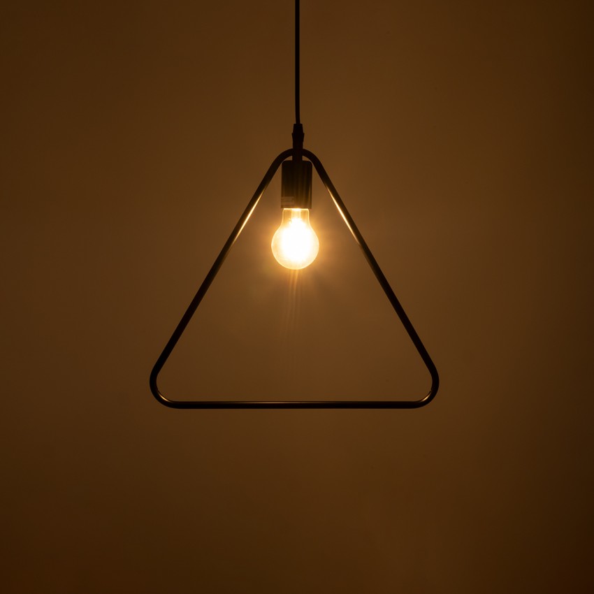 DELTA  Μοντέρνο Κρεμαστό Φωτιστικό Ανάρτηση Μονόφωτο 1 x E27 IP20 Μαύρο Μέταλλο - Μ37 x Π4 x Υ33cm