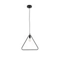 DELTA  Μοντέρνο Κρεμαστό Φωτιστικό Ανάρτηση Μονόφωτο 1 x E27 IP20 Μαύρο Μέταλλο - Μ37 x Π4 x Υ33cm