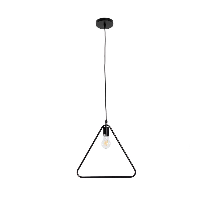 DELTA  Μοντέρνο Κρεμαστό Φωτιστικό Ανάρτηση Μονόφωτο 1 x E27 IP20 Μαύρο Μέταλλο - Μ37 x Π4 x Υ33cm