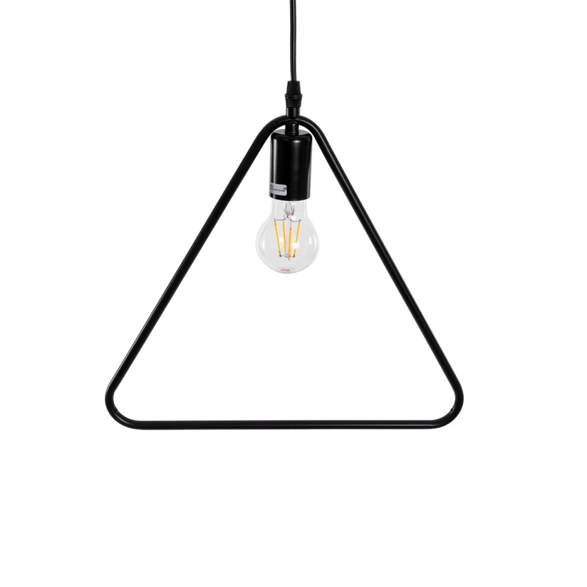 DELTA  Μοντέρνο Κρεμαστό Φωτιστικό Ανάρτηση Μονόφωτο 1 x E27 IP20 Μαύρο Μέταλλο - Μ37 x Π4 x Υ33cm