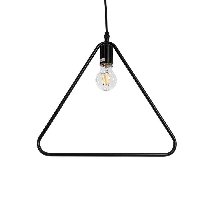 DELTA  Μοντέρνο Κρεμαστό Φωτιστικό Ανάρτηση Μονόφωτο 1 x E27 IP20 Μαύρο Μέταλλο - Μ37 x Π4 x Υ33cm