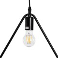 DELTA  Μοντέρνο Κρεμαστό Φωτιστικό Ανάρτηση Μονόφωτο 1 x E27 IP20 Μαύρο Μέταλλο - Μ37 x Π4 x Υ33cm