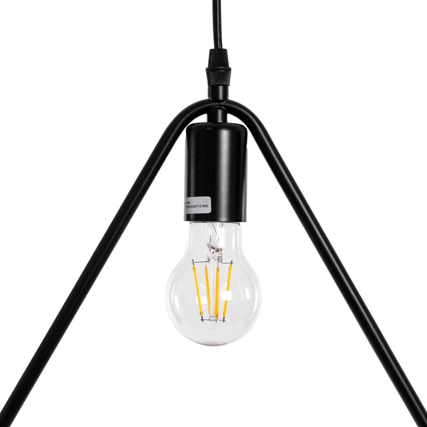 DELTA  Μοντέρνο Κρεμαστό Φωτιστικό Ανάρτηση Μονόφωτο 1 x E27 IP20 Μαύρο Μέταλλο - Μ37 x Π4 x Υ33cm