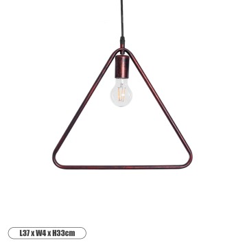 DELTA  Μοντέρνο Κρεμαστό Φωτιστικό Ανάρτηση Μονόφωτο 1 x E27 IP20 Χάλκινο Μέταλλο - Μ37 x Π4 x Υ33cm