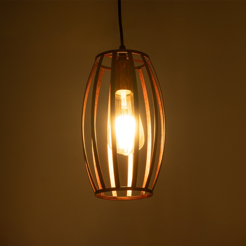 ZEBRA  Vintage Κρεμαστό Φωτιστικό Πλέγμα Μονόφωτο 1 x E27 IP20 Χάλκινο Μέταλλο - Μ15 x 15 x Y15cm