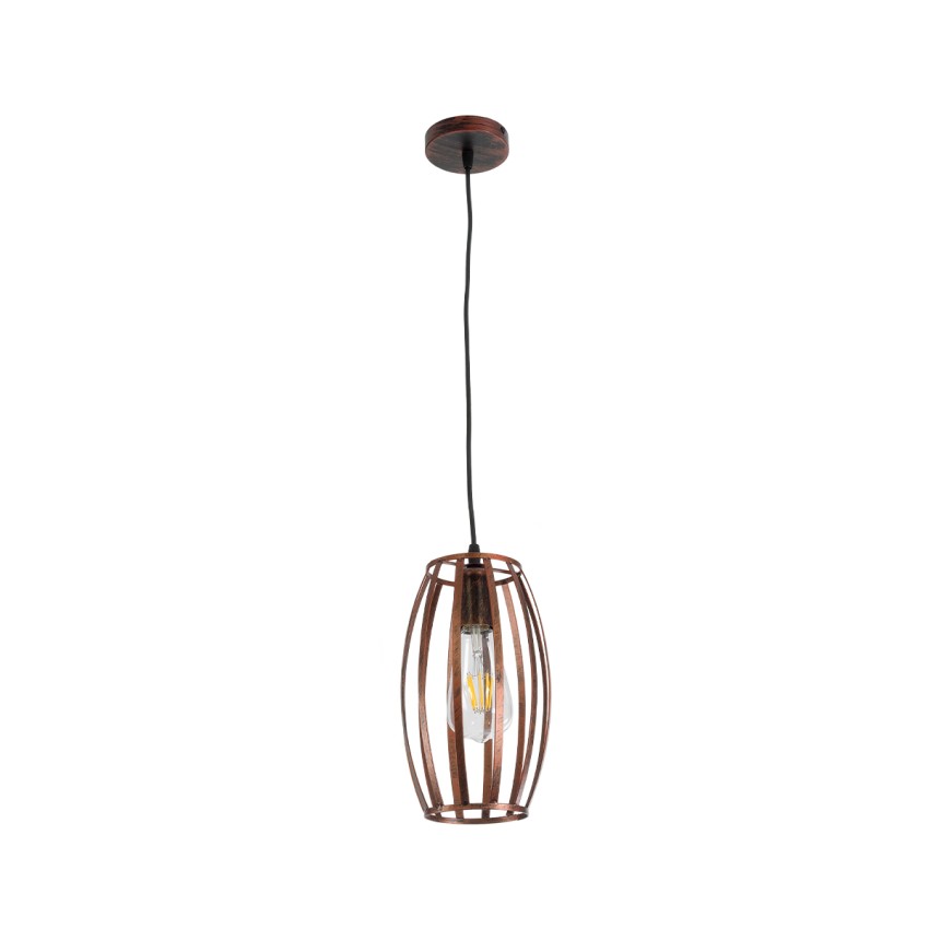 ZEBRA  Vintage Κρεμαστό Φωτιστικό Πλέγμα Μονόφωτο 1 x E27 IP20 Χάλκινο Μέταλλο - Μ15 x 15 x Y15cm